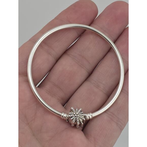 New Authentic Pandora Silver W/Clear CZ Fireworks Bangle Bracelet - Picture 1 of 6
